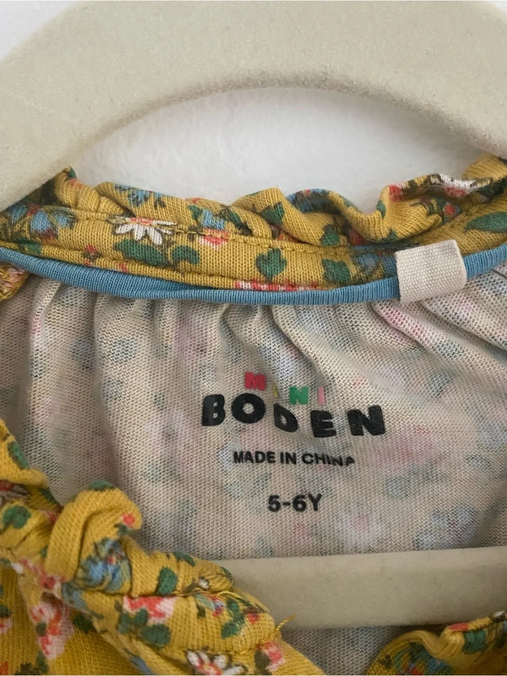 Mini Boden Kids' Katherine Floral Long Sleeve Tiered Jersey Dress